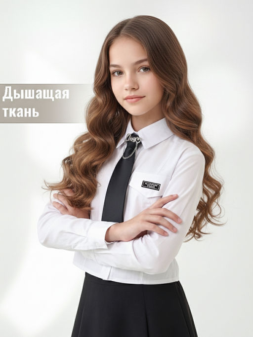 Рубашка для девочек СИНЯЯ МОДА W2515B-G39