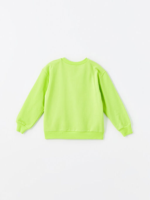 Bisiklet Yaka Bask?l? Uzun Kollu K?z ?ocuk Sweatshirt - Waikiki фото 3