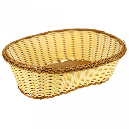 Корзина-сухарница плетеная Кофе с молоком 28х23см h9см, полипропилен, форма овальная (Китай)