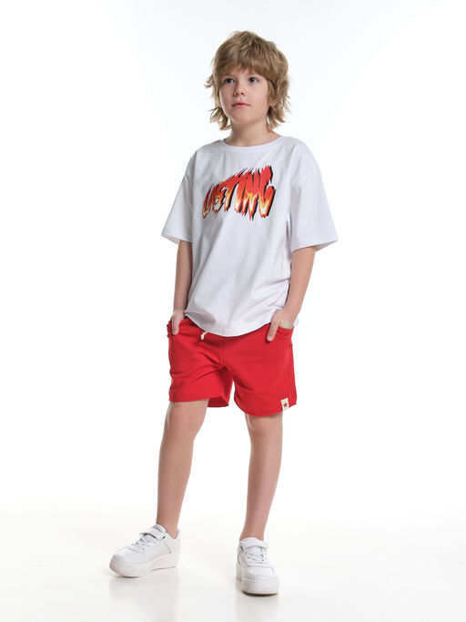Футболка для мальчика с принтом 22-9018 белый | красный - Mini maxi фото 3
