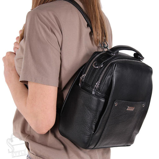 Рюкзак женский кожаный 99353-2 black Velina Fabbiano-Safenta/20 в Новосибирске