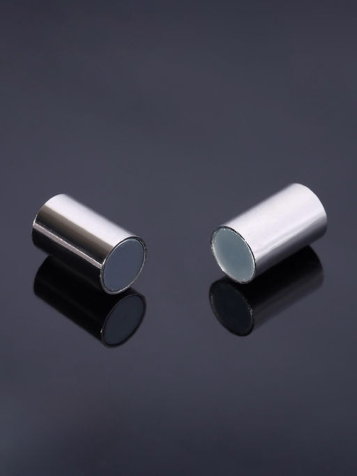 Замок-концевик магнитный, 5 шт. L=20 мм, внутренний d=6 мм, цвет серебро