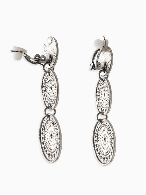 Цена за 2 шт. Клипсы «Три диска», цвет чернёное серебро