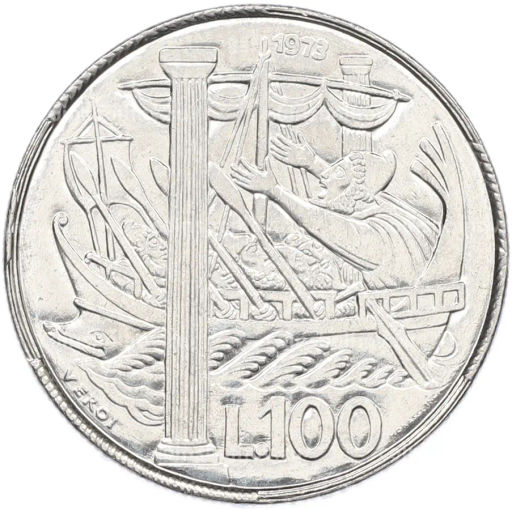 Монета 100 лир 1973 года Сан-Марино