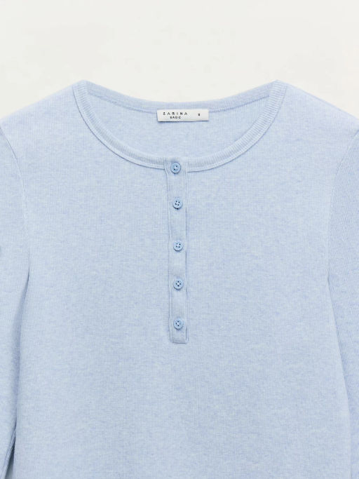 Лонгслив с застежкой на груди / Zarina  фото 10