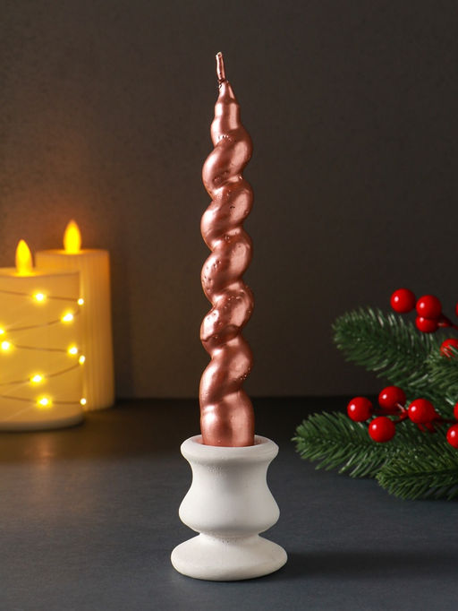 Цена за 2 шт. Свеча витая "LUXURY" 25*180 мм, лакированная, капучино