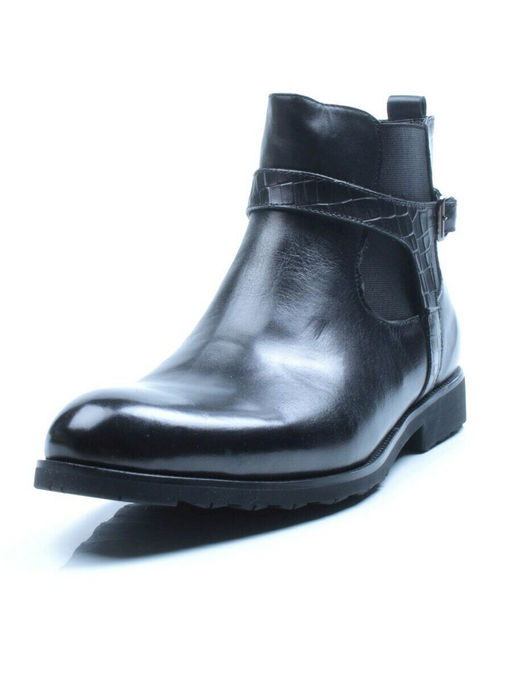 01-H9003-B82-SW3 BLACK Ботинки демисезонные мужские (натуральная кожа)