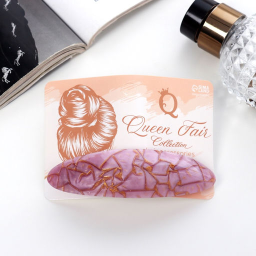 Цена за 2 шт. Заколка - автомат для волос «Сильва», камень принт блеск, 9 см, МИКС