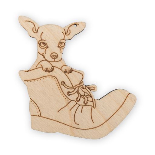 Заготовка для декорирования Mr. Carving ВД-415 Подвеска фанера 9.6 х 7.5 х 0.4 см Той терьер в башмаке (8 x 7.5 см)