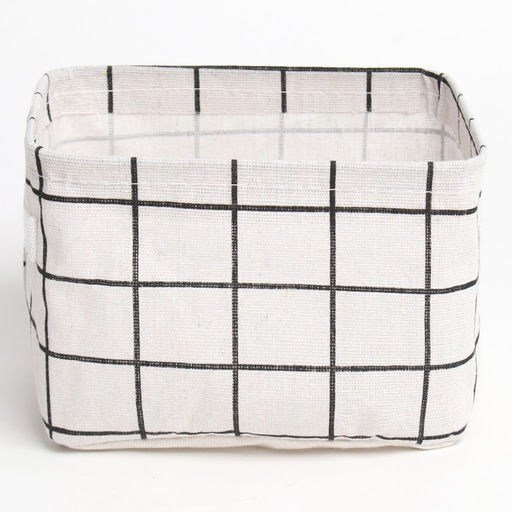 Текстильная корзинка Доляна Клетка цвет бел, 12*15*20 см  фото 2