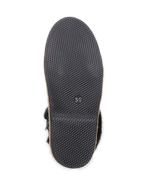 Унты женские на войлочной подошве.Черн., Черная "норка". Молния