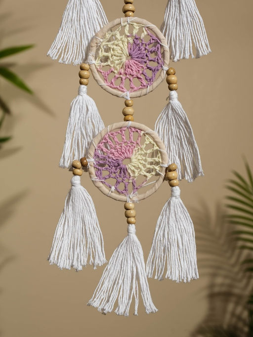 Ловец снов, 6×70 см, белый с розовым