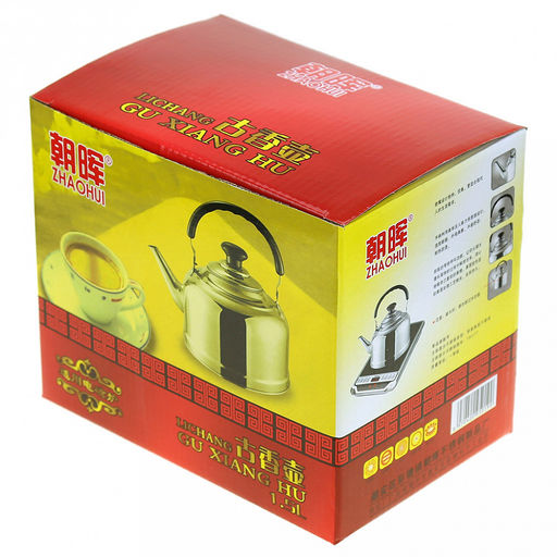 "Студентка" Чайник из нержавеющей стали 1,2л, д14,5см h14см, s0,3мм, с ситечком, со встроенным в крышку свистком, подвижная пластмассовая ручка, цветная коробка (Китай) ДОПУСКАЮТСЯ незначительные дефекты: незначительные потертости. Товар возврату и о