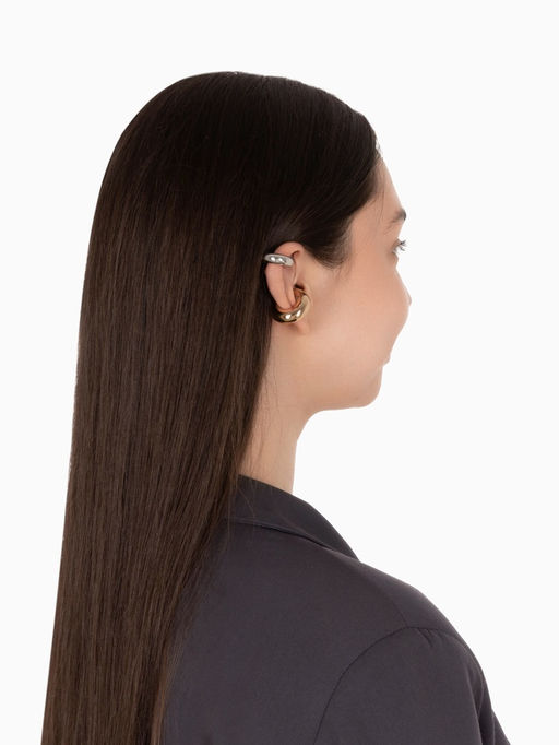 Серьги «Каффы» набор 2 шт., бублики, цвет серебро с золотом