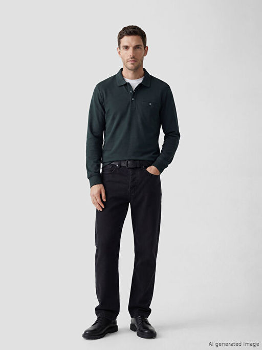 Polo Yaka Uzun Kollu Erkek Ti??rt