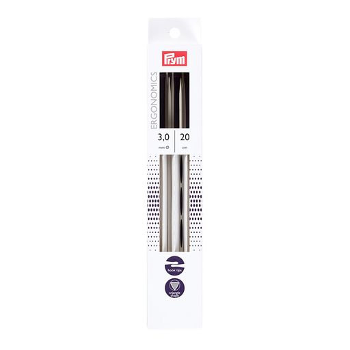 Спицы PRYM 194202 чулочные Ergonomics пластик d 3.0 мм 20 см 5 шт