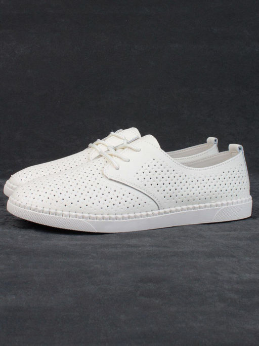 03-PDXL138-1 LT. BEIGE Полуботинки спортивные женские (натуральная кожа) - Фабричный китай фото 4