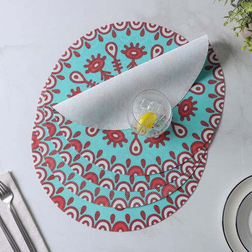 Набор салфеток сервировочных Доляна Колли, d=38 см, 4 шт, цвет бирюзовый  фото 14