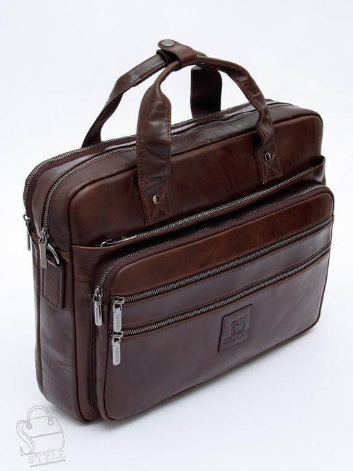 Портфель мужской кожаный 711XL brown Fuzhiniao