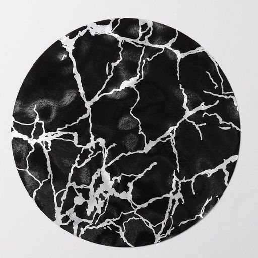 Цена за 12 шт. Салфетка сервировочная на стол Мрамор, d=38 см, цвет чёрный - Simaland фото 6