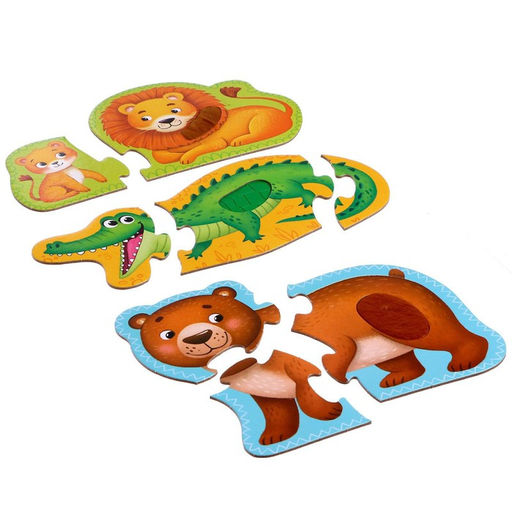 Цена за 2 шт. Макси - пазлы с тактильными вставками «Любимый зоопарк», 3 пазла, 8 деталей