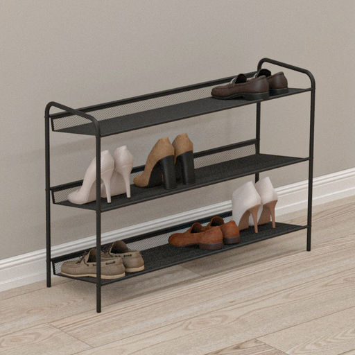 Подставка для обуви 3-х полочная "Женева 33" (черный)