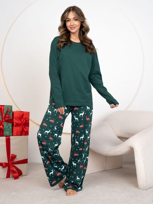Новогодняя женская пижама с брюками - Binita фото 3