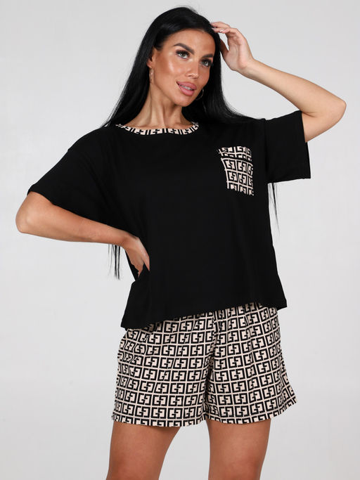 3122 ЖЕНСКАЯ ПИЖАМА (шорты) (Бежевый) - А-дина фото 4