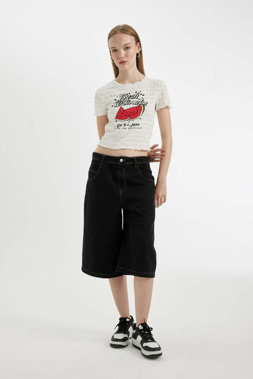 Крутая футболка с короткими рукавами и круглым вырезом с принтом Bubble - Defacto фото 6