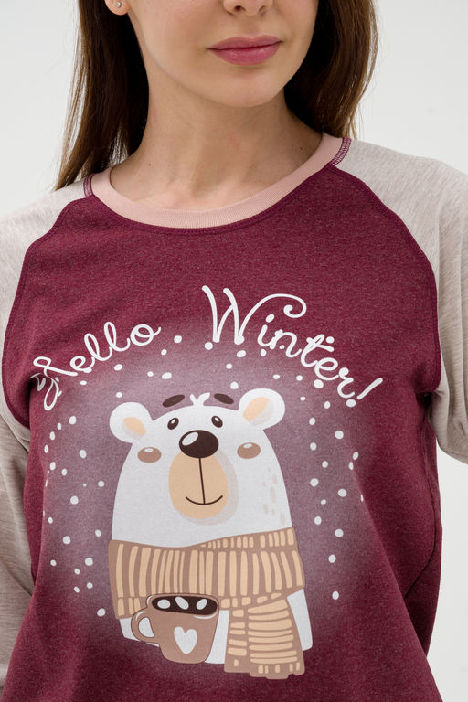 Костюм женский из футера Гамми бордо - Амадэль фото 25