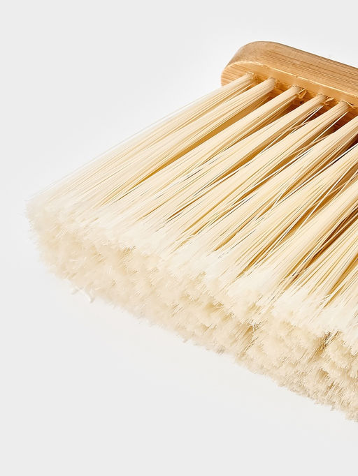 Щётка с совком Meli Loft, бамбуковый держатель, 26×24×96 см, чёрная