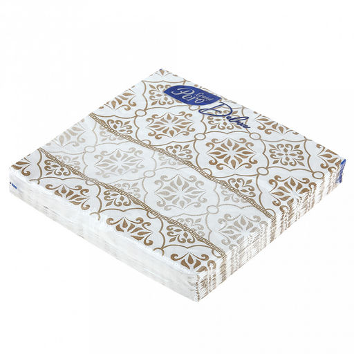 Салфетки бумажные 33х33см "GrandPero Deluxe", 3-х слойные, 20 штук в упаковке, "Дамасск" (Россия)