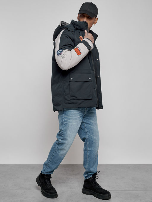 Куртка мужская зимняя с капюшоном молодежная темно-синего цвета 88906TS - Mtforce фото 19