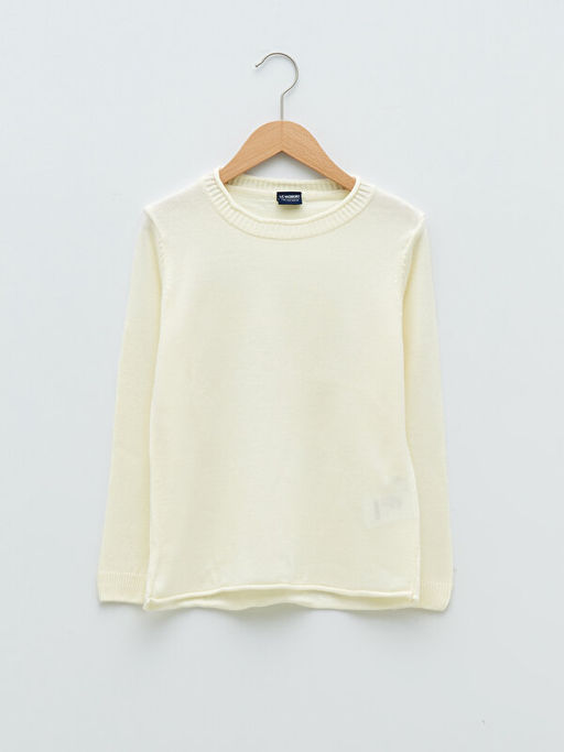 Bisiklet Yaka Basic Uzun Kollu Erkek ?ocuk ?nce Triko Kazak