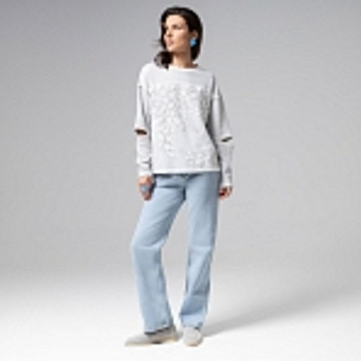 Лонгслив с разрезами на рукавах, Образ решает (grey)