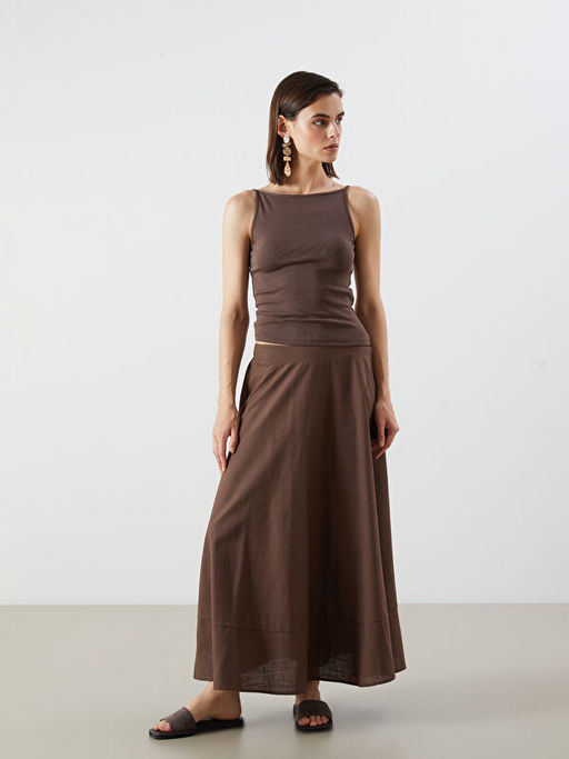 Halter Yaka Modal Kar???ml? Kad?n Atlet