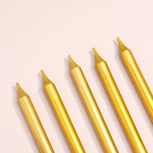 Цена за 2 шт. Свеча для торта Спарк, 12 шт., 8 см, золотой металлик - Simaland фото 3