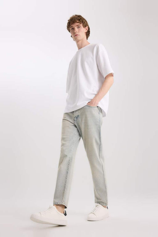 90s Slim Fit Dar Kal?p Yuksel Bel Dar Paca Pamuklu Jean Pantolon - Defacto фото 3