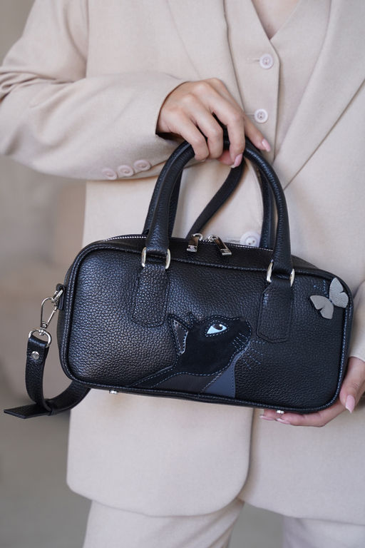 Сумка с аппликацией ДС-609-352 черный - Protege фото 2