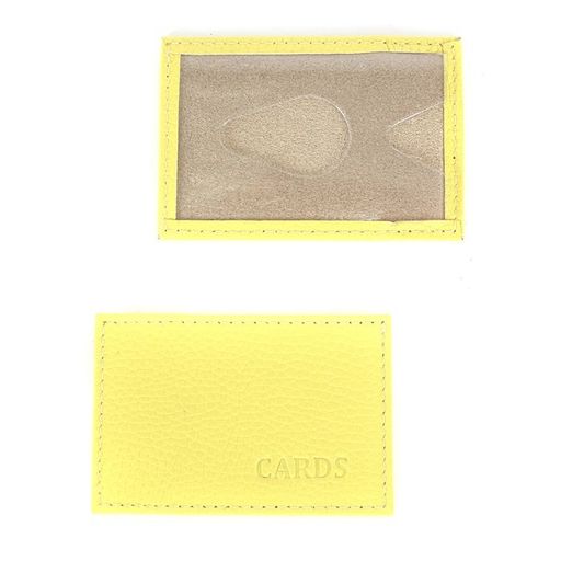 Обложка пропуск/карточка/проездной Croco-В-200 натуральная кожа желтый флотер (102) 250967