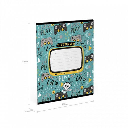 Цена за 10 шт. Тетрадь школьная ученическая ErichKrause Gamepad, 12 листов, клетка (в плёнке по 10 шт.)_MIX-PACK  фото 10