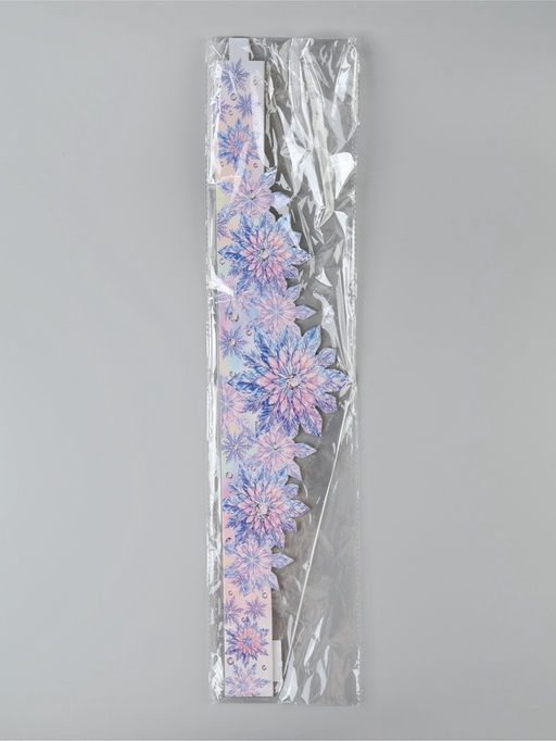 Цена за 10 шт. Корона картонная «Снежинки», 63.8×13.1 см, розовая