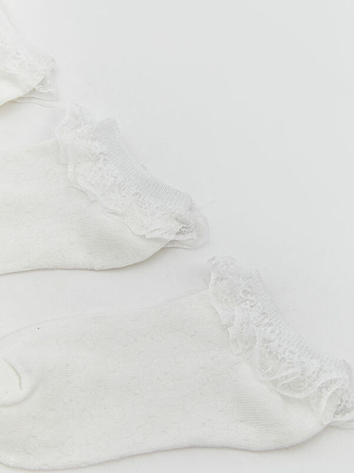 Dantel Detayl? K?z ?ocuk Patik ?orap 3l?