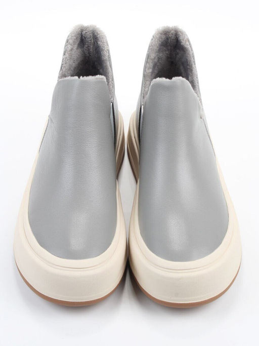 01-XKL24-069R GRAY/BLUE Ботинки демисезонные женские (натуральная кожа, байка)