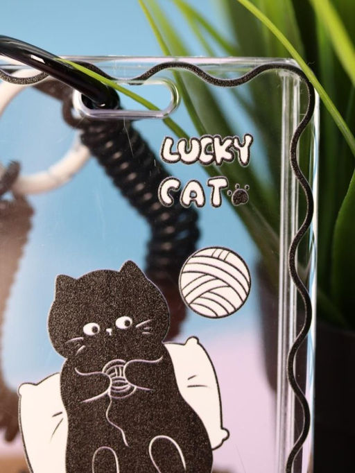 Футляр для карт с брелоком ПО ПЛАНУ. "Сat toys", transparent