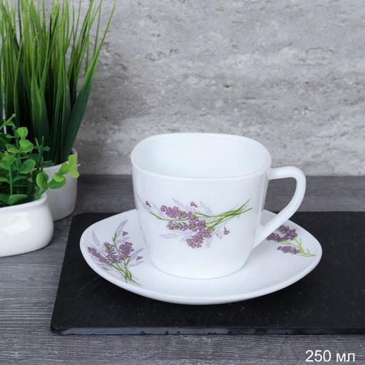 Чайная пара 250 мл квадратная ПАРА / FXB220/12 (7131-3) / Лаванда