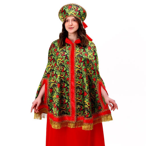 Карнавальный костюм Народные гуляния. Рябиновые гроздья: накидка, кокошник, юбка, р-р 52-58 - Страна карнавалия фото 3