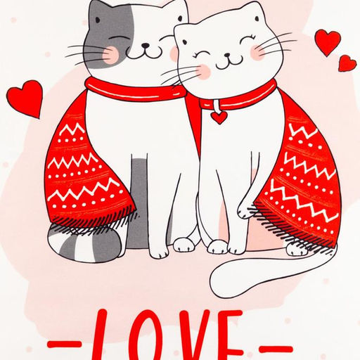 Полотенце Этель "Cat&apos;s love" 40×73 см, 100% хлопок, саржа 190 г/м²