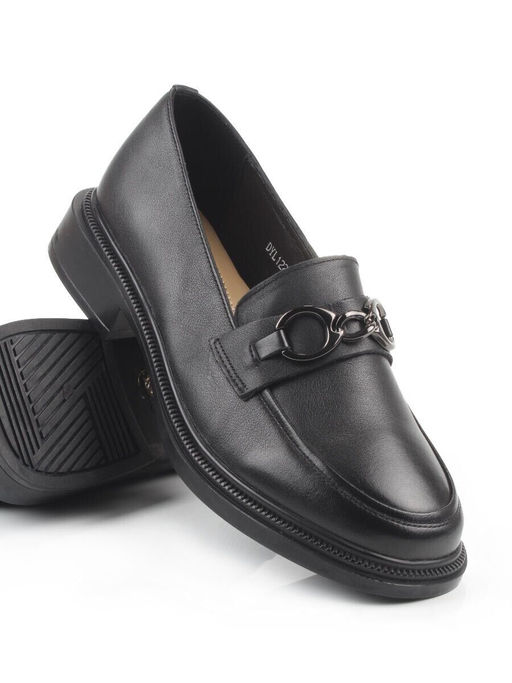 06-DYL122-1 BLACK Туфли женские (натуральная кожа)