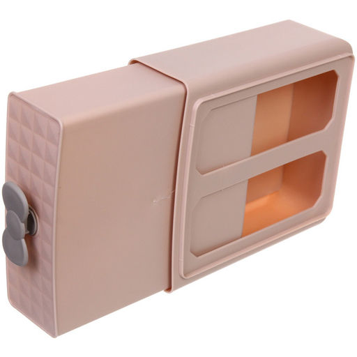 Мини - ящик для хранения мелочей "АТЛАНТА", цвет пудрово-бежевый, 22,6*20,5*8см (пакет)